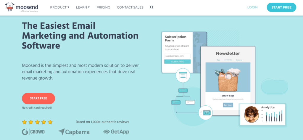 Moosend- email marketing and automation software