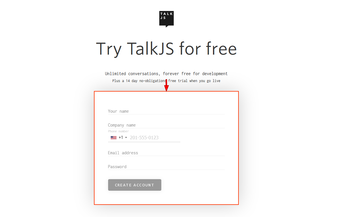 this is a screenshot of talkjs