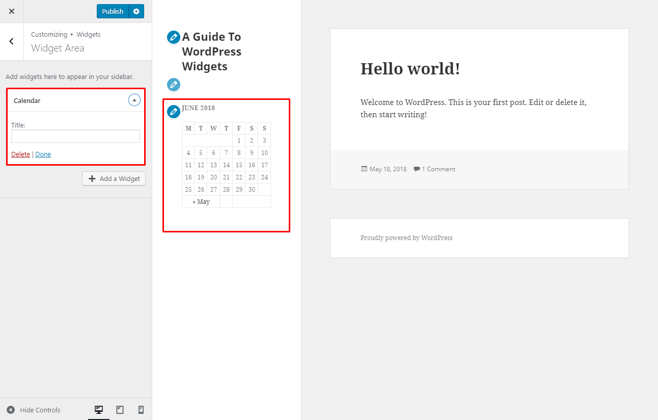 WordPress widgets