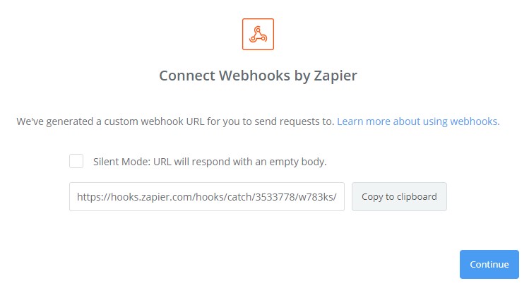 Connecting Webhooks by Zapier
