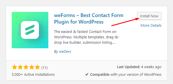 weForms WordPress Form Builder