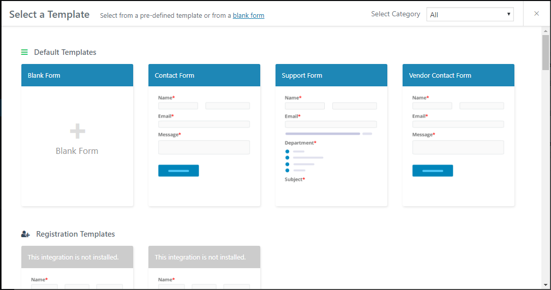 create web forms using weforms templates