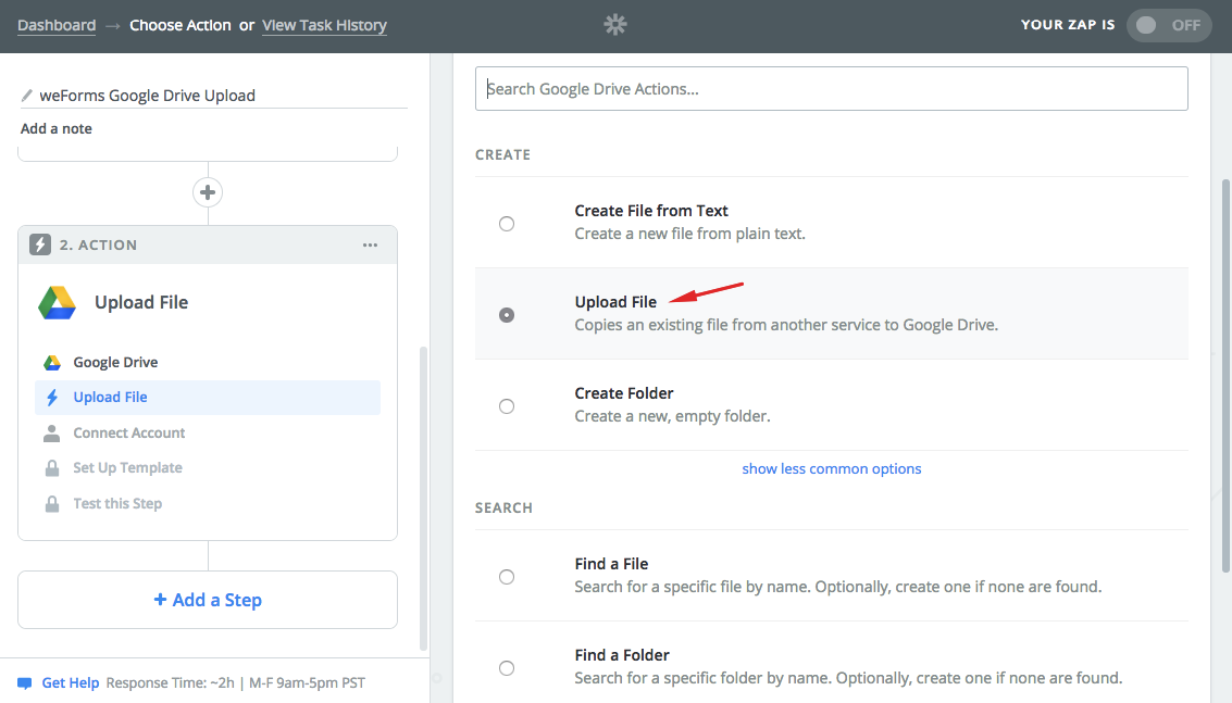 Upload to Google Drive via WordPress Forms