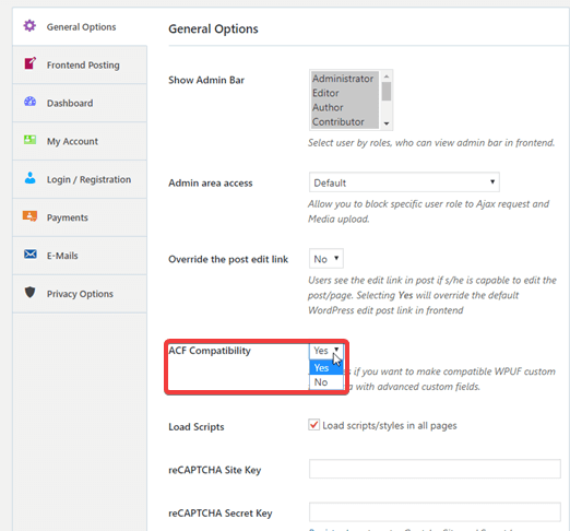 ACF compatibility