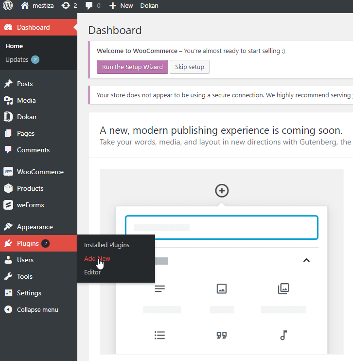 adding weforms- rsvp form in wordpress