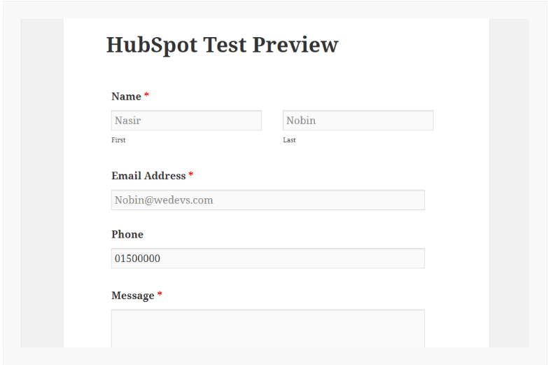 Weforms-hubspot-preview