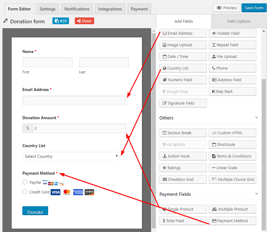 WordPress Donation Form