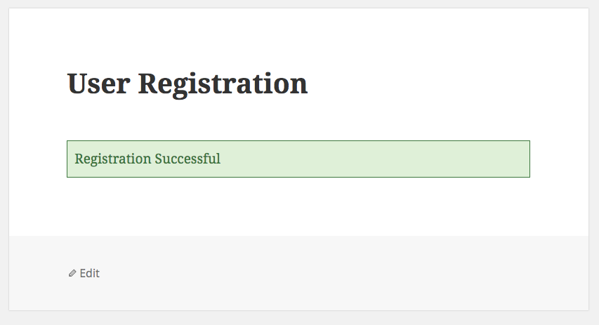 User Registration Success