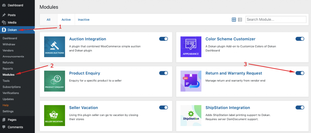 setup Dokan return and warranty module