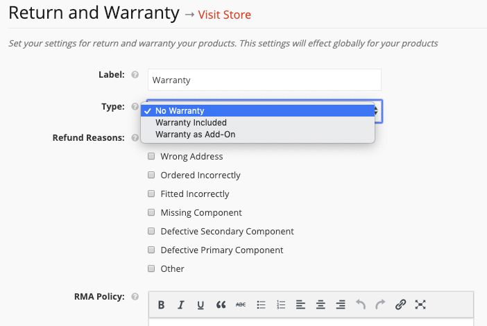 setup Dokan return and warranty module