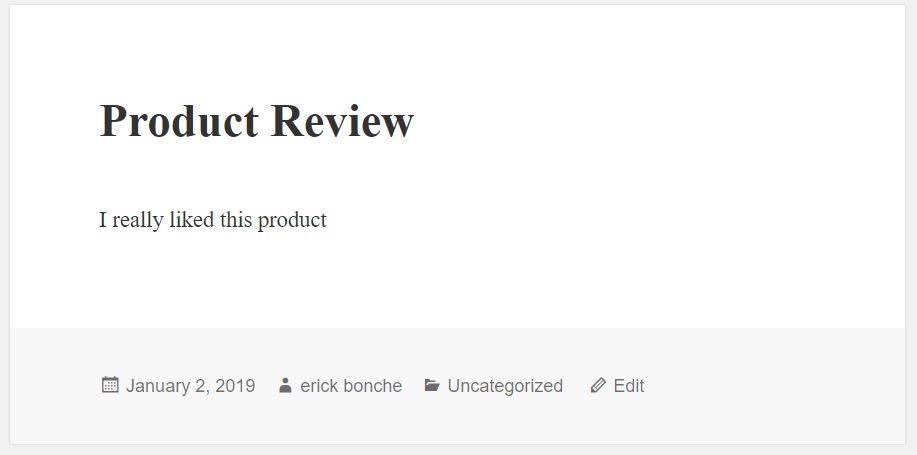 Product review