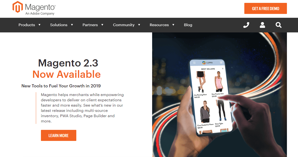 Magento home page overview- best eCommerce platform