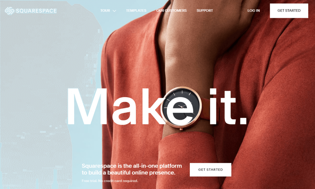 Squarespace home page overview- best e-commerce platform