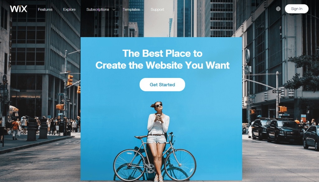 WIX home page overview- best e-commerce platform