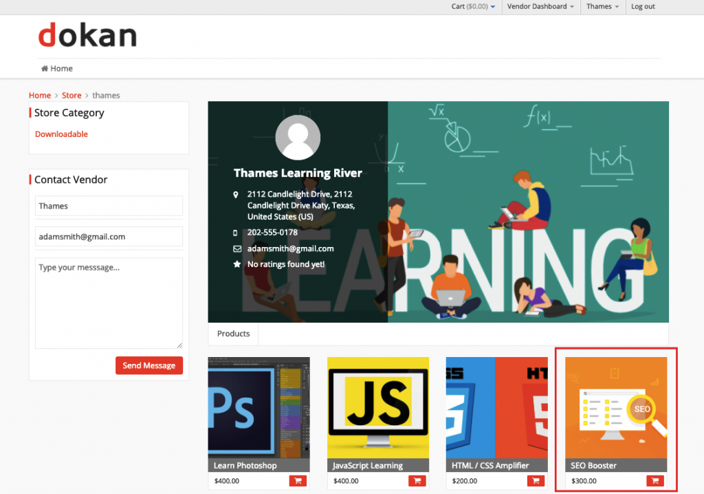 sell online courses using Dokan