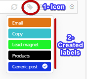 Label icon and created labels- easy task management