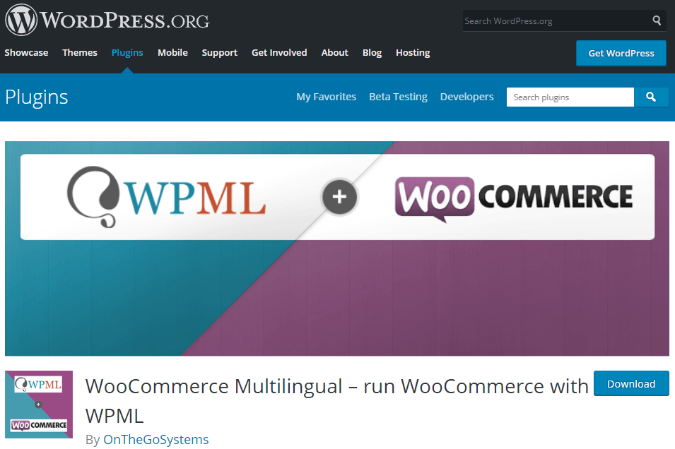 WooCommerce+WPML plugin page- WooCommerce Multilingual store