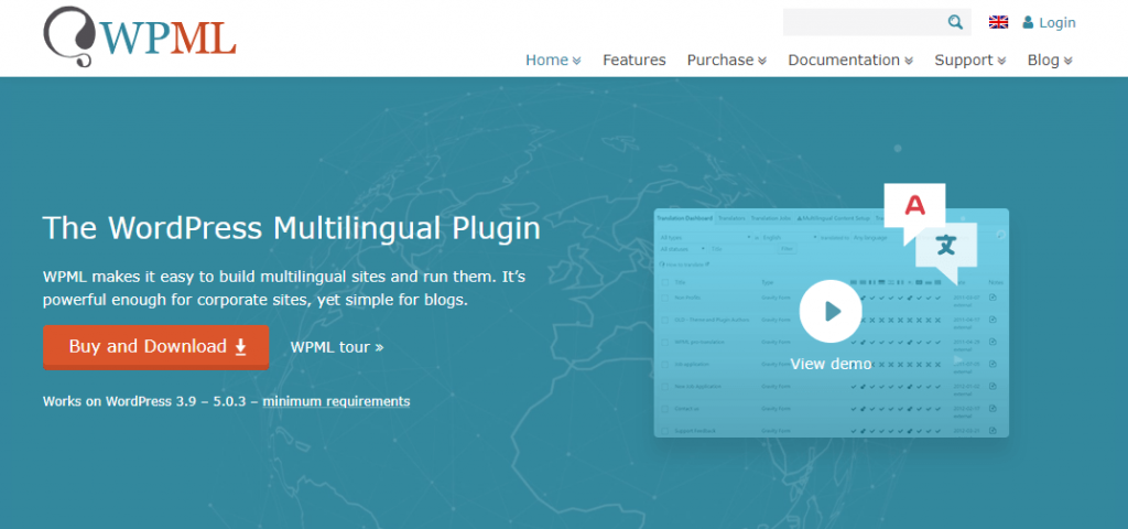 WPML home page overview- WooCommerce multilingual store