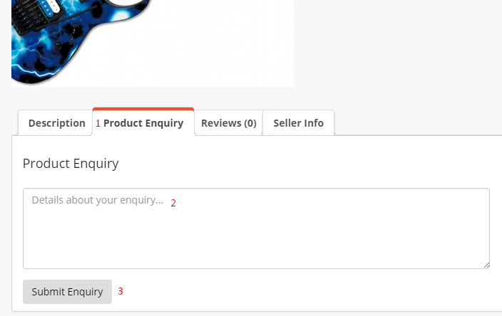 This is a screenshot of the dokan-Product-Enquiry-form