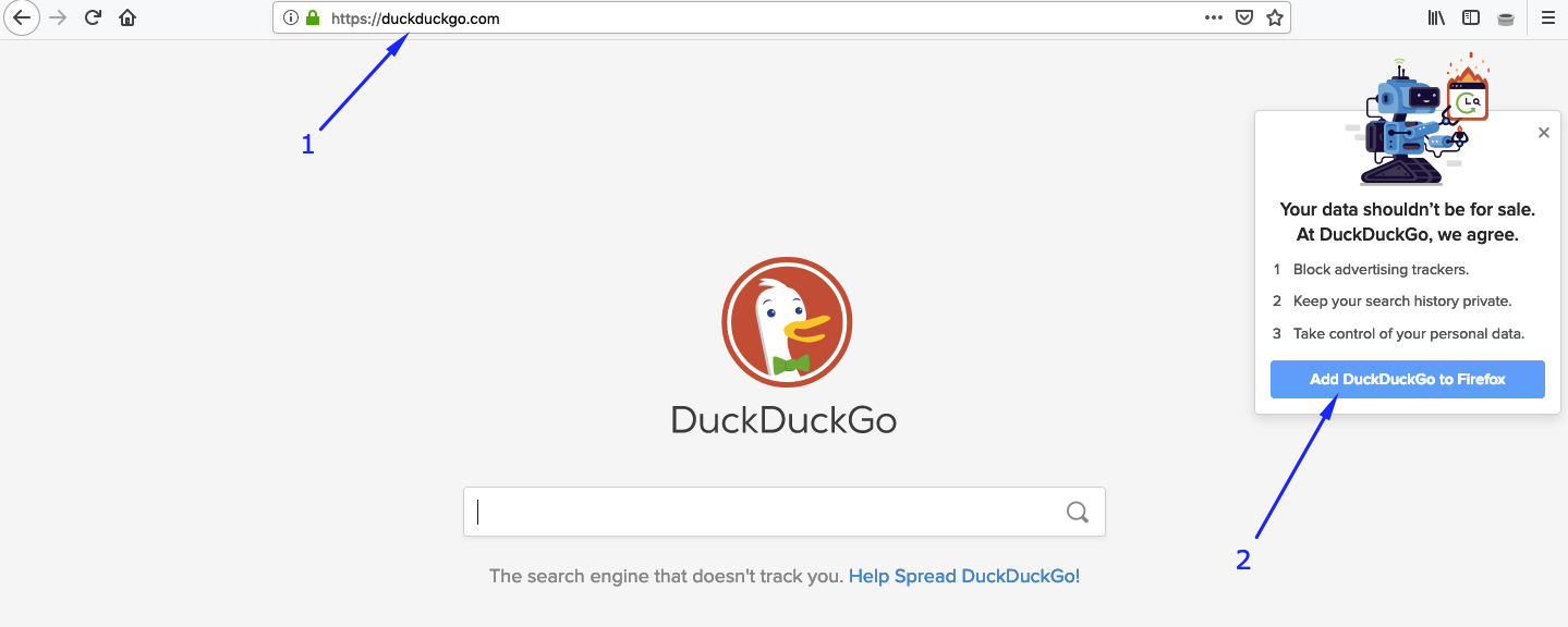 firefox search with duckduckgo