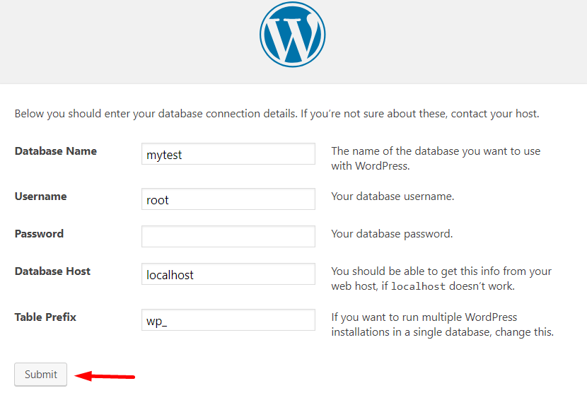 WordPress settings