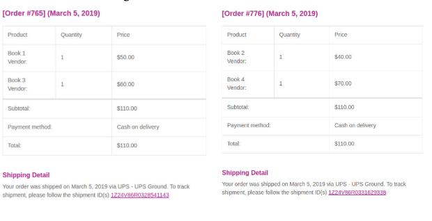 Shipping process for vendors