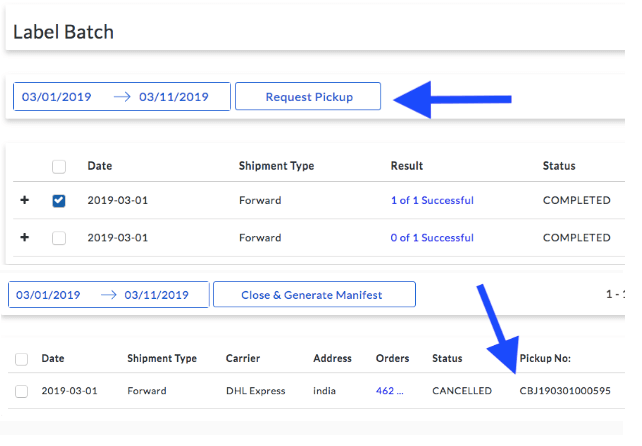 Label batch for shipping