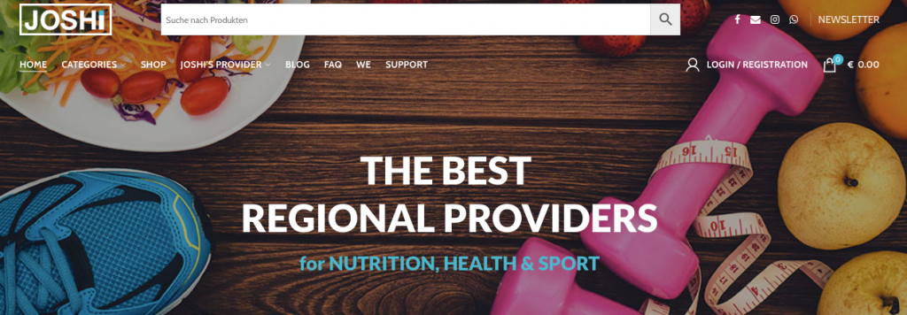 Joshi healthcare marketplace home page