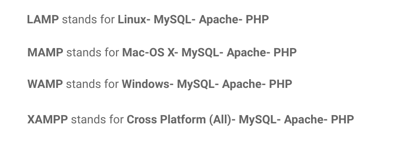 XAMPP vs WAMP vs MAMP vs lampa