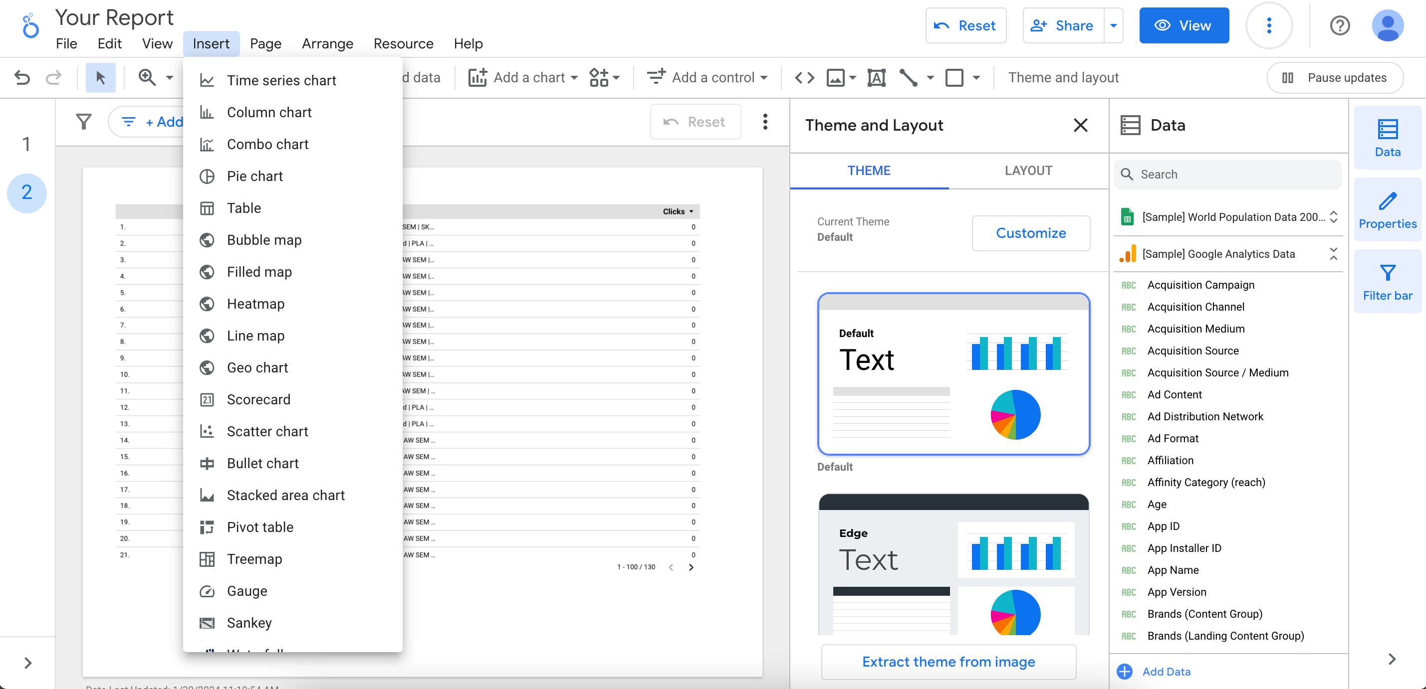 This is a screenshot of Insert option