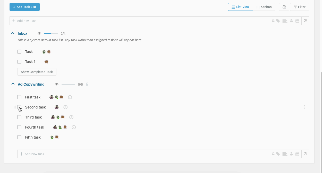 Completed Tasks sync with Kanban