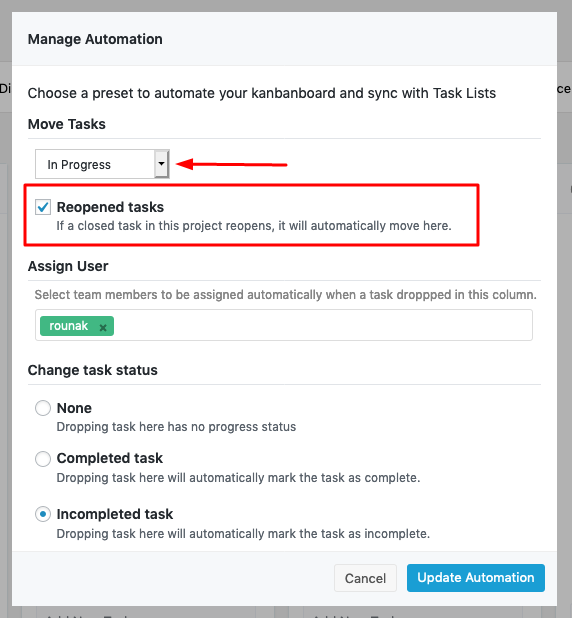 Automate re-opened tasks