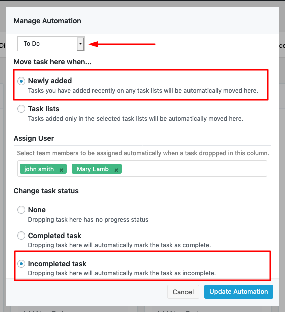 Automate newly added to-do list step must be done for the automation to work.