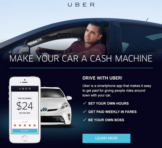 Retargeting campaign example- Uber