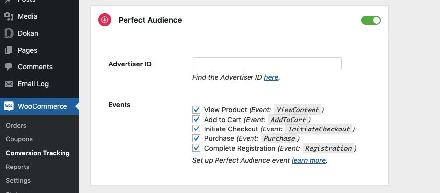 WooCommerce analytics conversion tracking