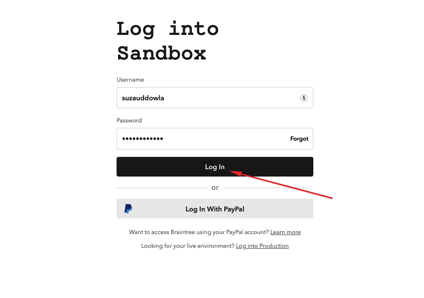 Sandbox log in Dokan Mobile App