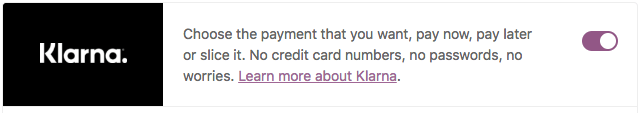 woocommerce payment setup klarna 