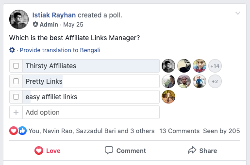 Thirsty Affiliate is the Best Link manager.