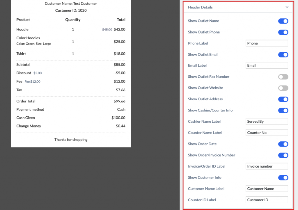 wePos managing receipts