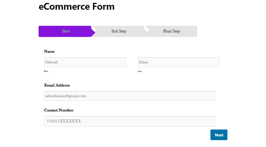 Multi-steps forms