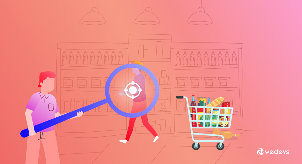 This image shows an eCommerce owner captures his customers with cart abandonemnt recovery ideas an illustration