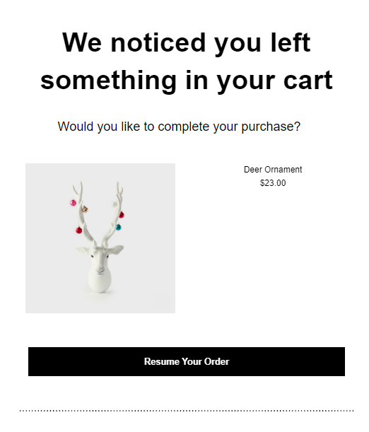 email reminder cart abandonment