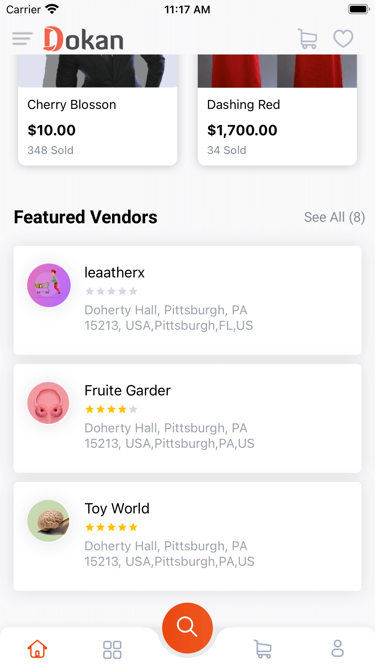 added vendors