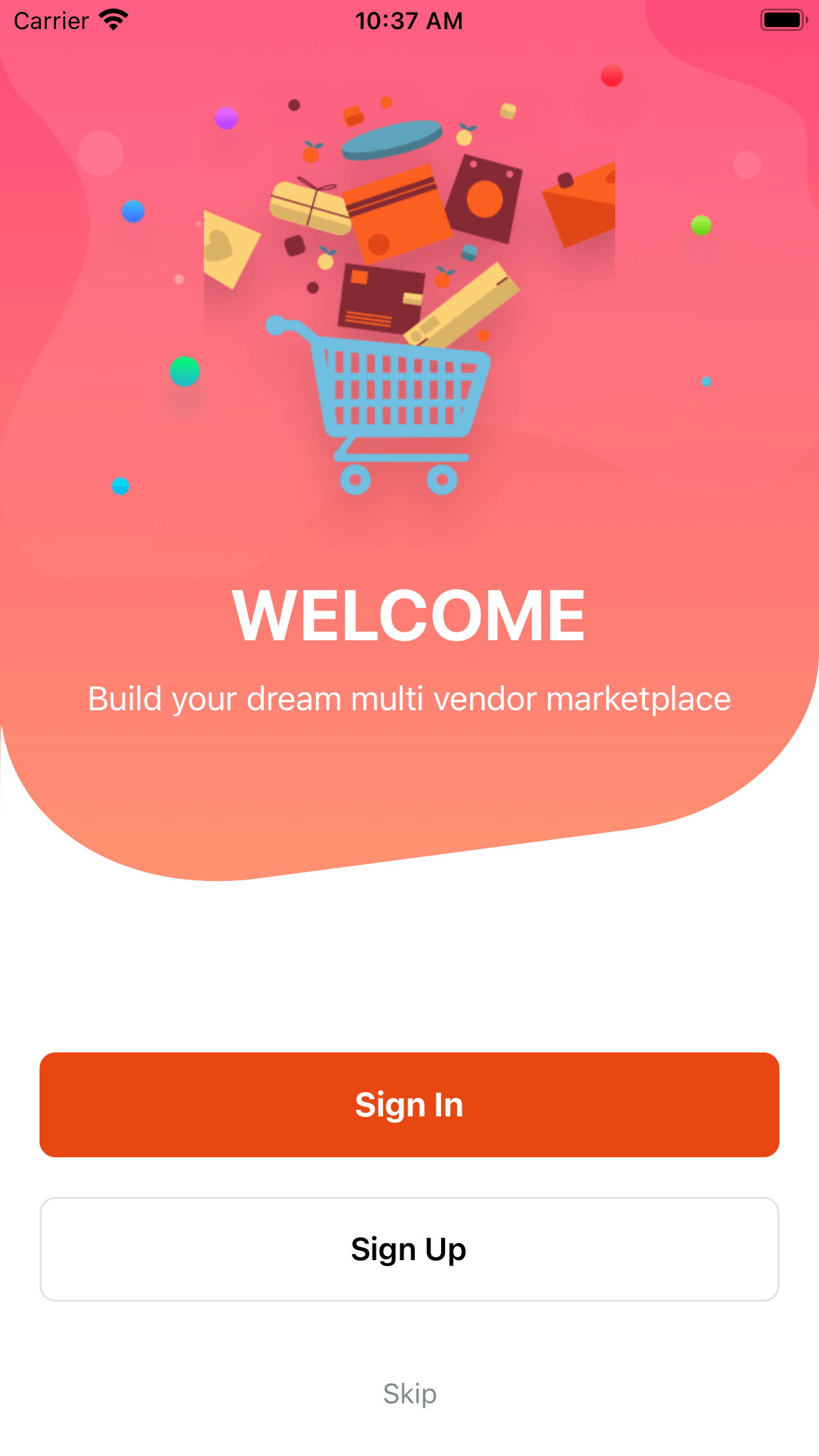 welcome screen