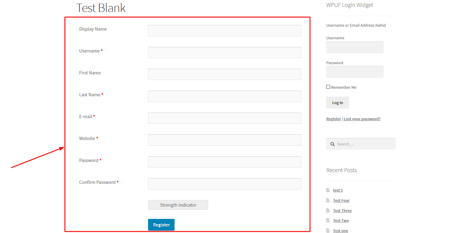 WordPress Admin Login Page