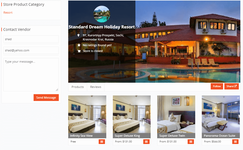 A screenshot of Airbnb alternative site