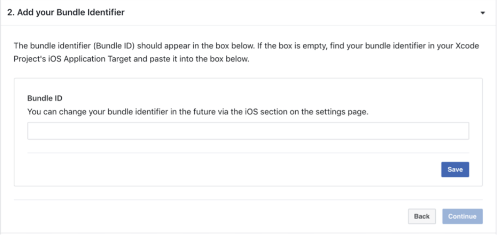 This image shows Bundle ID field