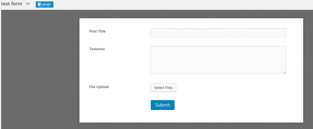 An screenshot to create form in WordPress with WPUF