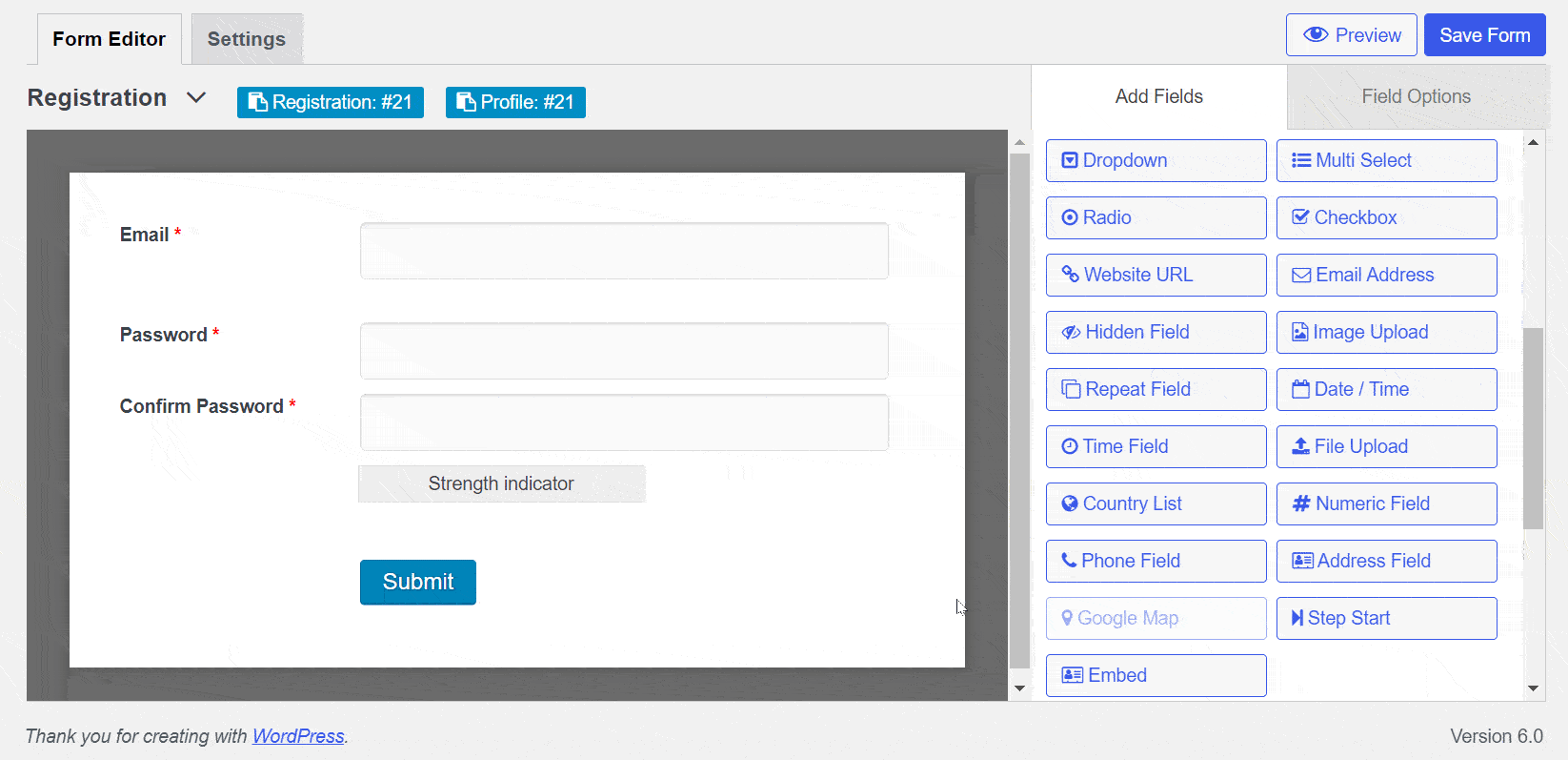 Add Address Filed to Form