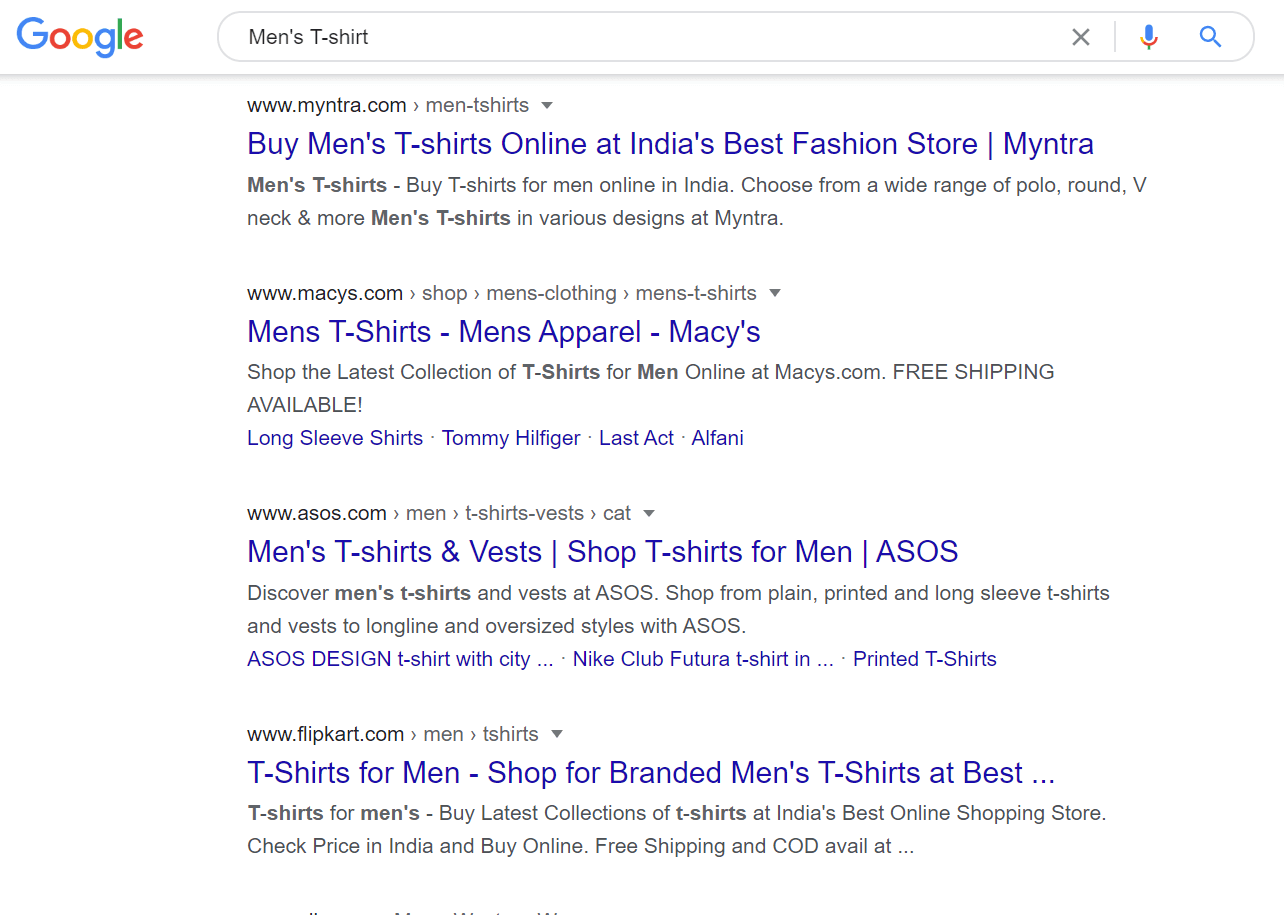 This is an image of Men's t-shirt_ eCommerce-SEO-tips